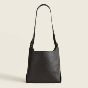 J Crew Black Soft Leather Handbag Tote New